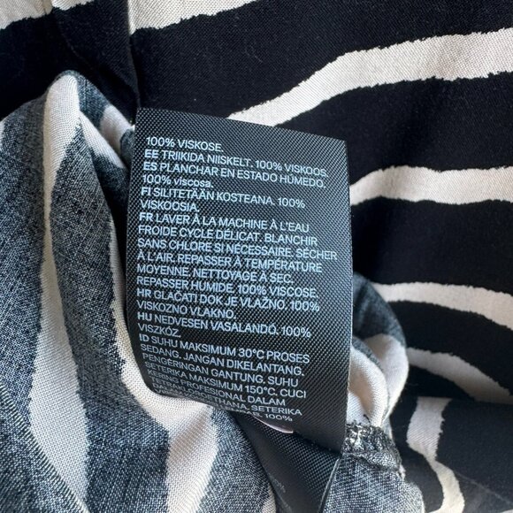 H & M Zebra Print Shift Dress Cap Sleeve V Neck Women's Size 4. - Picture 5 of 7